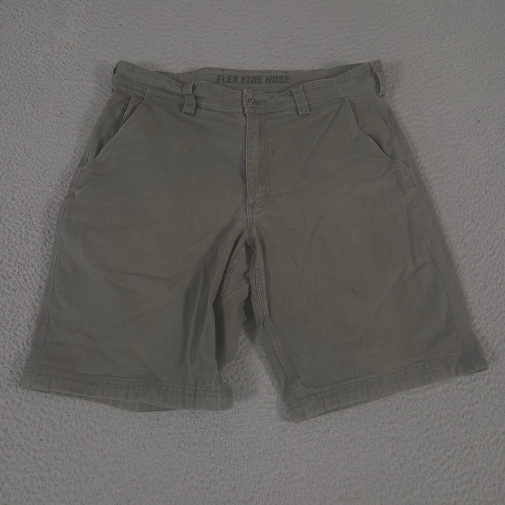 Duluth Trading Co Shorts Mens 36 Green DuluthFlex Fire Hose Relaxed Foreman 11"